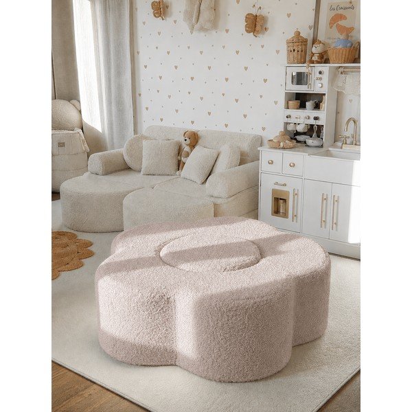 Jasnoszary piankowy plac zabaw 3 szt. z materiału bouclé wysokość 27 cm 88x90 cm – Meowbaby-image-1