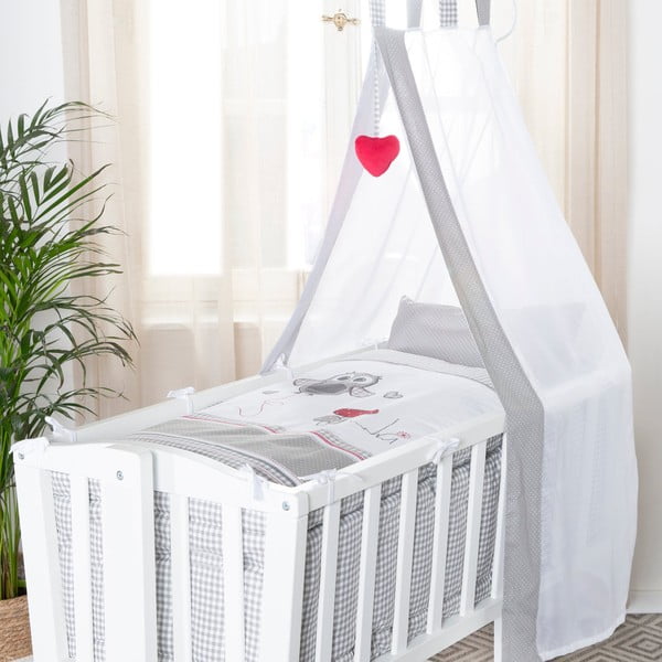 Biała kołyska na kółkach z baldachimem 40x90 cm Adam & Eule – Roba-image-2