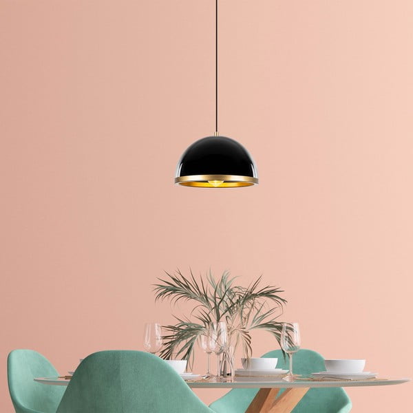 Lampa wisząca w czarno-złotym kolorze z metalowym kloszem ø 30 cm Ferenci – Opviq lights-image-3