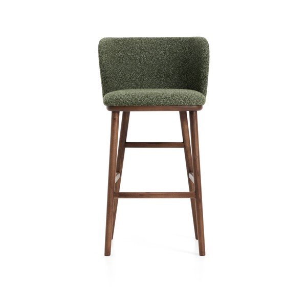 Ciemnozielony tapicerowany hoker (wysokość siedziska 75 cm) Ciselia – Kave Home-image-3