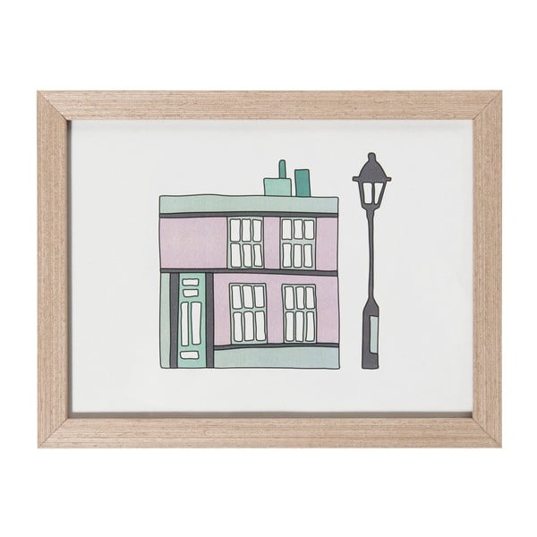 Ramka z drewna Sebra Wooden Frame House, 24x18 cm