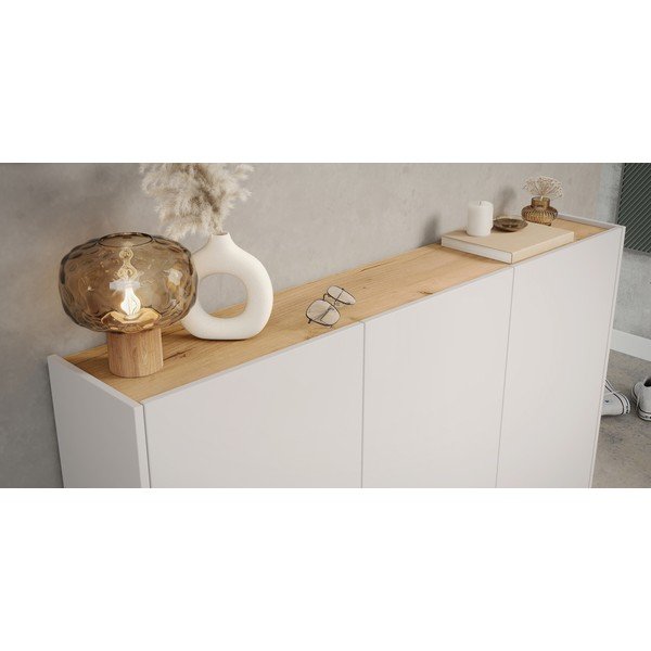 Kremowa szafka w dekorze dębu 138x105x25 cm Libbiano – Germania-image-3