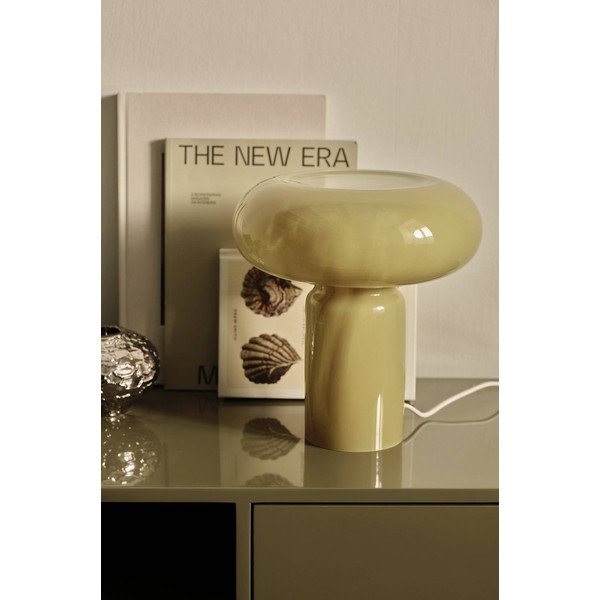 Szklana lampa stołowa w kolorze khaki (wysokość 28 cm) Aurora – Ellos Home-image-2
