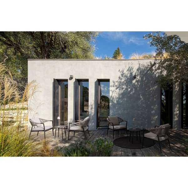 Aluminiowy zestaw mebli ogrodowych w kolorze khaki-szarobrązowym dla 2 osób Millor – Bizzotto-image-1