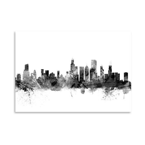 Plakat Americanflat Chicago Illinois Skyline, 42x30 cm