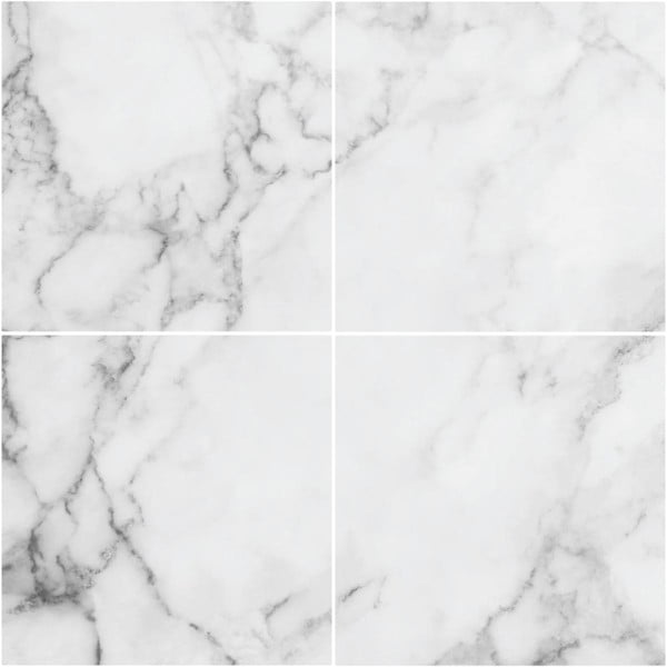 Zestaw 4 naklejek na podłogę Ambiance White Marble-image-3