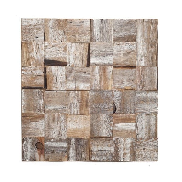 Dekoracja ścienna Wooden White, 60x60 cm
