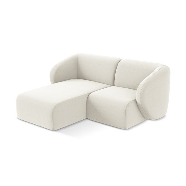 Beżowy aksamitny narożnik (lewostronny/z szezlongiem) Lani – Makamii-image-2