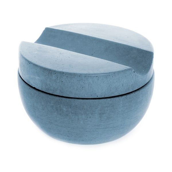 Niebieska betonowa miska do golenia z mydłem sandałowym Iris Hantverk