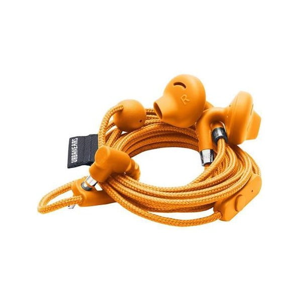 Pomarańczowe słuchawki do uszu z mikrofonem Urbanears SUMPAN Bonfire Orange