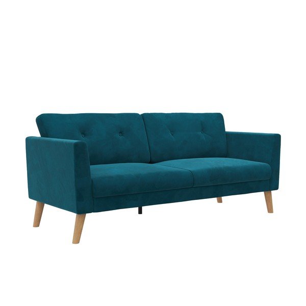 Niebieska aksamitna sofa 192 cm Gloria – Støraa-image-2
