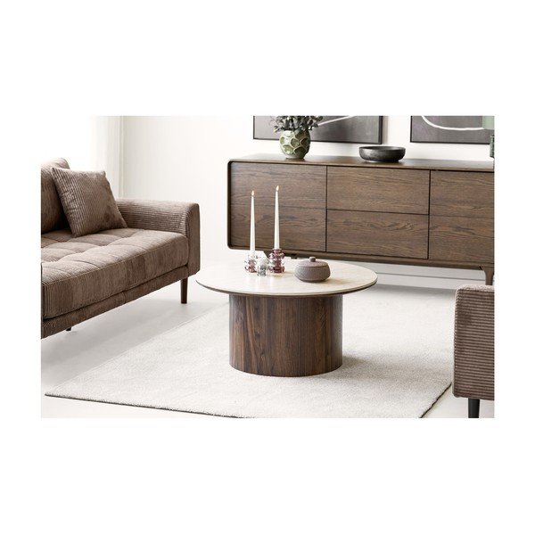 Ciemnobrązowa komoda w dekorze dębu 180x75x45 cm Darwin – House Nordic-image-4
