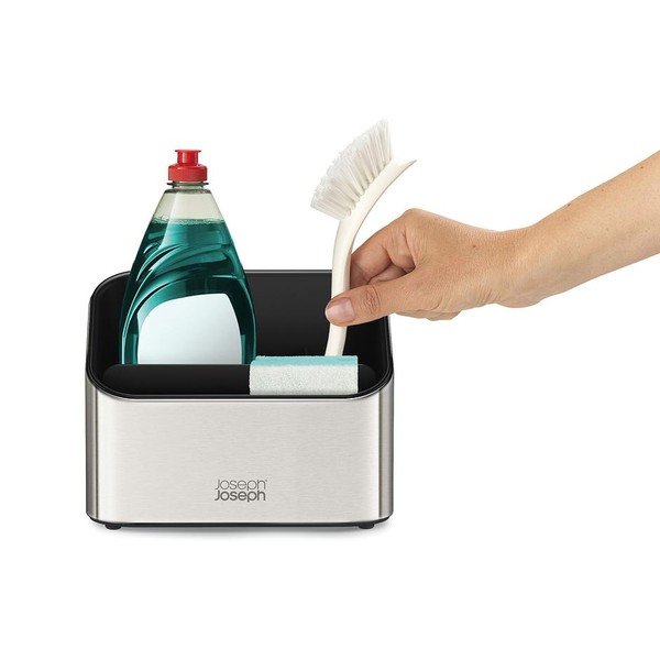 Metalowy stojak na akcesoria do mycia naczyń w kolorze srebra z połyskiem Surface – Joseph Joseph-image-4