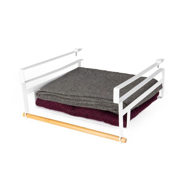 Biała półka do szafy na ubrania Compactor Under Shelf Basket Rail-image-2
