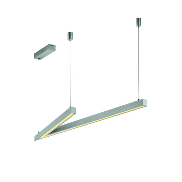 Szara lampa wisząca LED ze sterowaniem głosowym/mobilną aplikacją i metalowym kloszem Cicanto – CINQUE