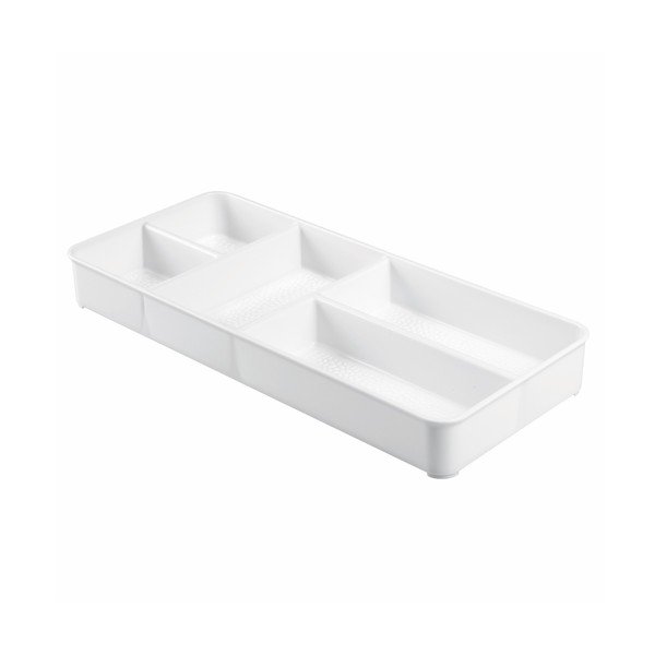 Biały organizer na kosmetyki InterDesign Rain, dł. 18 cm-image-1