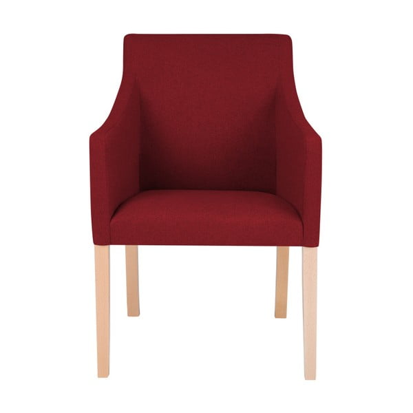 Czerwony fotel z podłokietnikami Micadoni Home Matteo