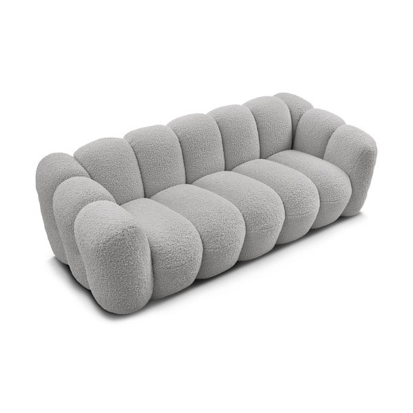 Jasnoszara sofa z materiału bouclé 232 cm Hippolyte – Bobochic Paris-image-4