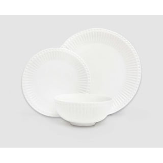 18-częściowy zestaw białych talerzy z porcelany Bonami Essentials Purita