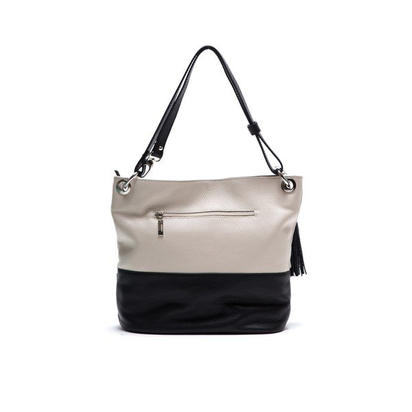 Skórzana torebka Anna Luchini 1104 Beige Nero-image-1