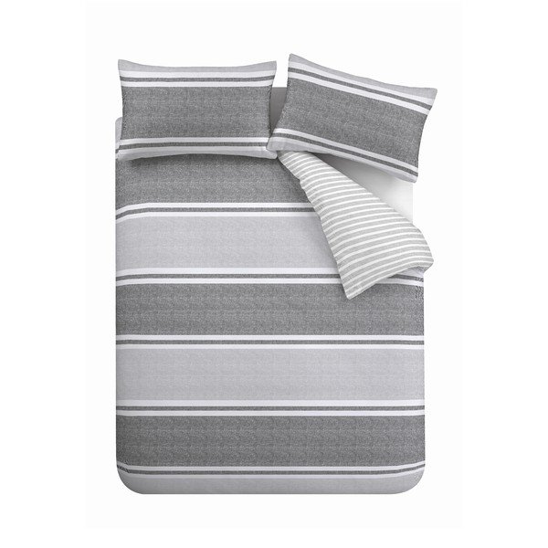 Szara pościel jednoosobowa 135x200 cm Banded Stripe – Catherine Lansfield