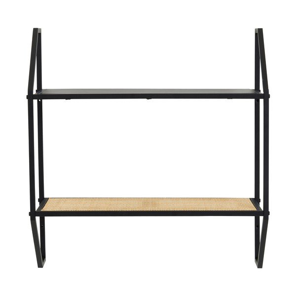 Czarna/w naturalnym kolorze wielopoziomowa metalowa półka 61 cm Depok – Premier Housewares-image-4