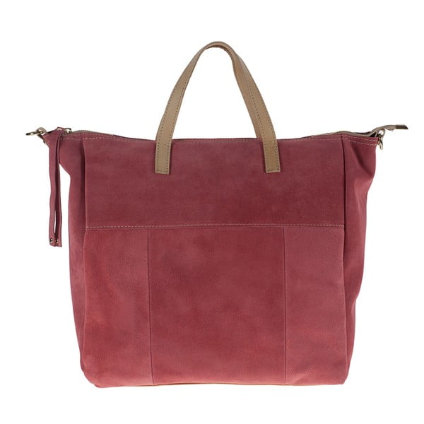 Różowa skórzana torebka Pitti Bags Judy