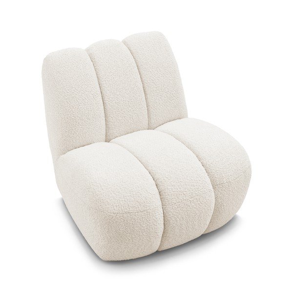 Biały fotel z materiału bouclé Janissaire – Bobochic Paris-image-4