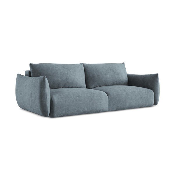 Niebieska rozkładana sofa z tkaniny szenilowej 230 cm Leila – Makamii-image-2