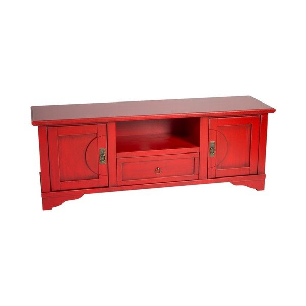 Czerwona szafka pod TV Evergreen House Credenza