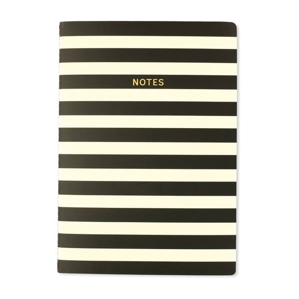 Notes A4 Go Stationery Mono BW Stripes
