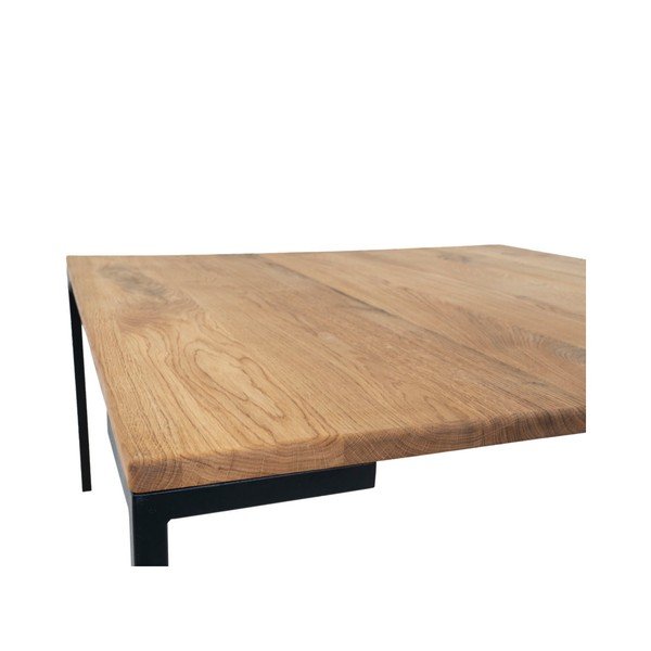 Czarny stolik z blatem z drewna dębowego House Nordic Lugano-image-2
