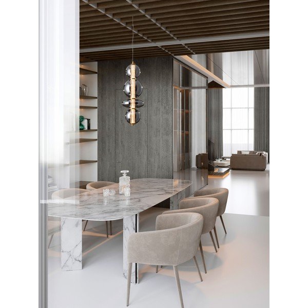 Szara metalowa lampa wisząca LED ze szklanym kloszem ø 25,5 cm Navi – Nova Luce-image-1