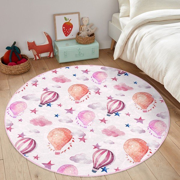 Różowy dywan dziecięcy ø 120 cm Comfort – Mila Home-image-2