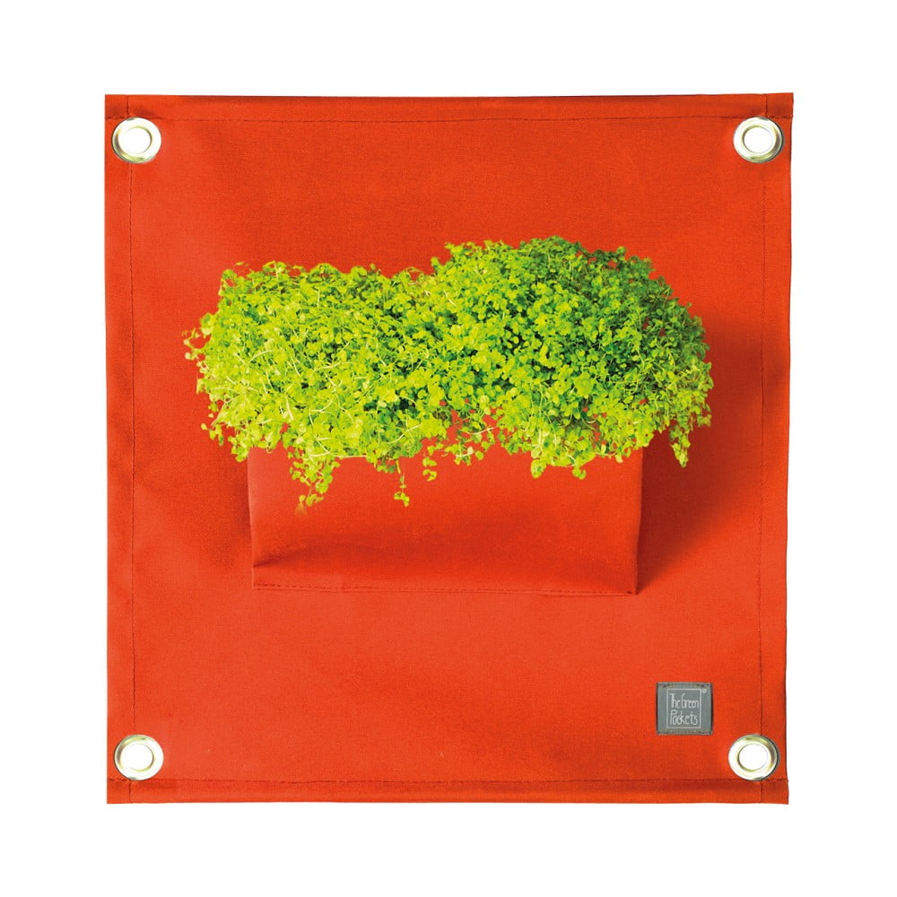 Pomarańczowa doniczka/organizer wiszący The Green Pockets Amma, 45 x 50 cm