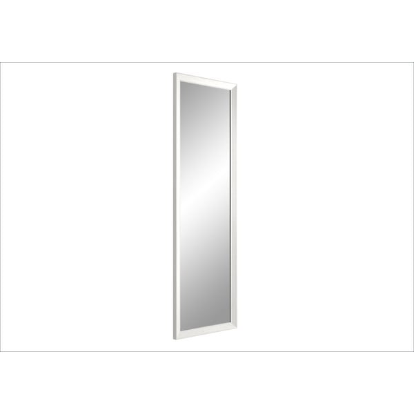 Lustro ścienne w białej ramie w dekorze drewna Styler Paris, 47x147 cm