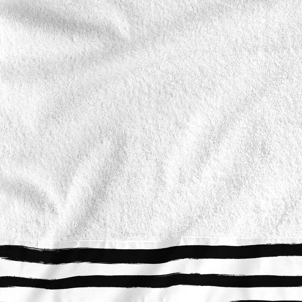 Zestaw 2 bawełnianych ręczników Blanc Stripes-image-1