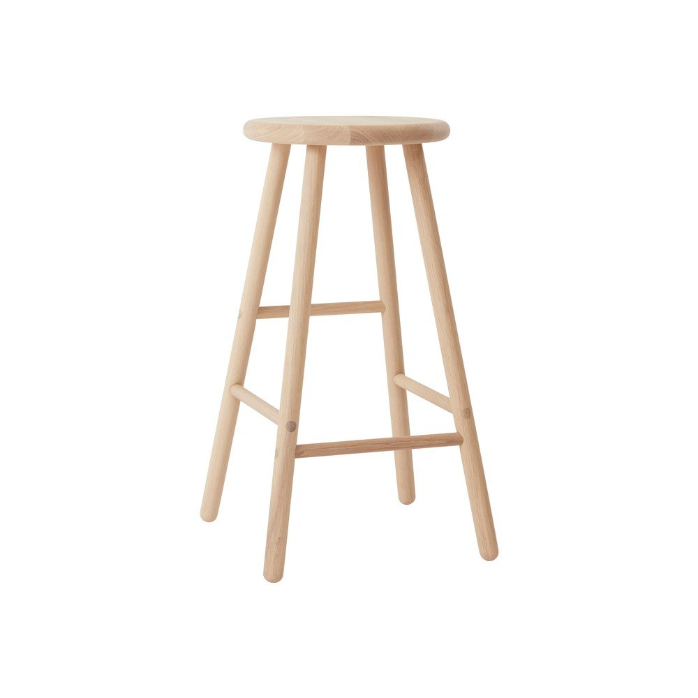 Hoker z litego drewna dębowego w jasnym naturalnym kolorze (wysokość siedziska 65 cm) Moto – OYOY Living Design