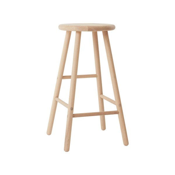 Hoker z litego drewna dębowego w jasnym naturalnym kolorze (wysokość siedziska 65 cm) Moto – OYOY Living Design