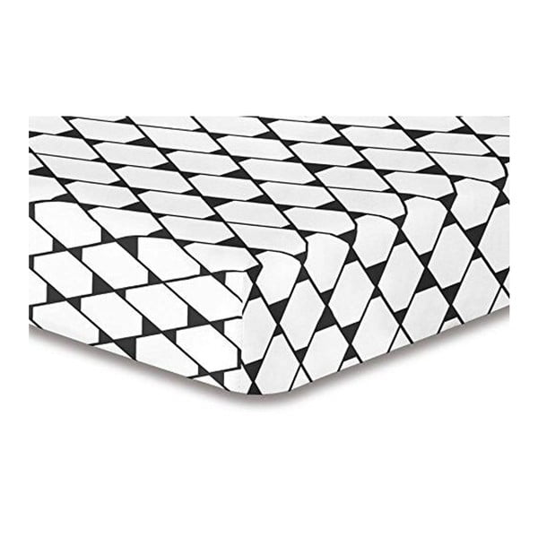 Prześcieradło elastyczne z mikrowłókna DecoKing Rhombuses, 100x200 cm