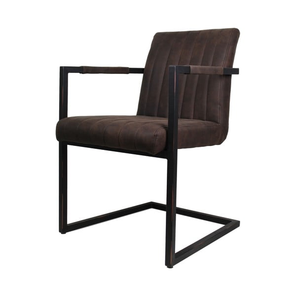 Ciemnobrązowe krzesło z podłokietnikami HSM Collection Dacota