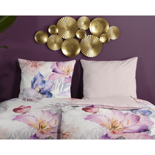 Kremowa pościel jednoosobowa z satyny bawełnianej 140x200 cm – Descanso-image-2