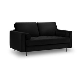 Czarna aksamitna sofa Milo Casa Santo, 174 cm