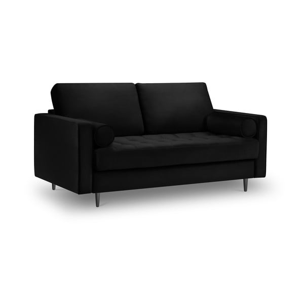 Czarna aksamitna sofa Milo Casa Santo, 174 cm