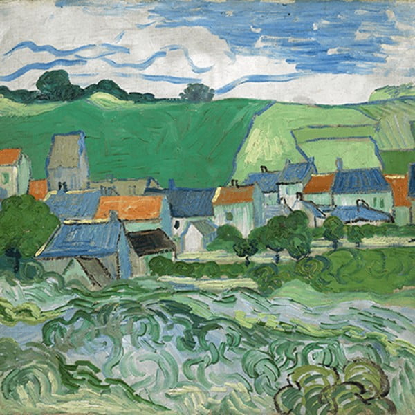 Reprodukcja obrazu Vincenta van Gogha - View of Auvers, 55x55 cm
