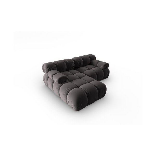 Ciemnoszara aksamitna sofa 191 cm Bellis – Micadoni Home-image-4