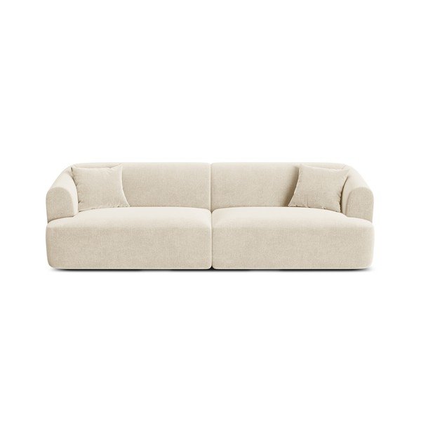 Beżowa aksamitna sofa 255 cm Campi – Cosmopolitan Design