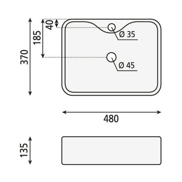 Biała umywalka ceramiczna Sapho Balena, 48x37 cm-image-3