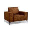 Koniakowy fotel z imitacji skóry Scandic Copenhagen Preston