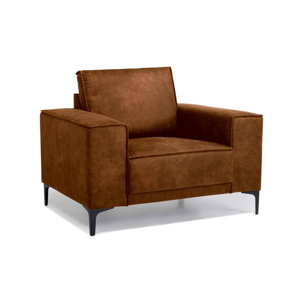 Koniakowy fotel z imitacji skóry Scandic Copenhagen Preston